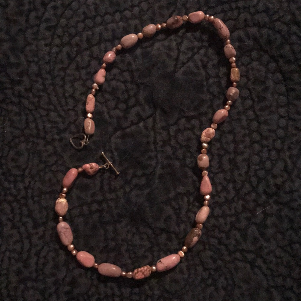 Pink stone necklace